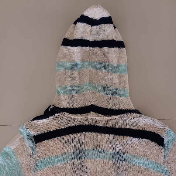 Rue21 Open Front Hooded Knit Color Block Cardigan Junior Women's Size Small New - Picture 15 of 16